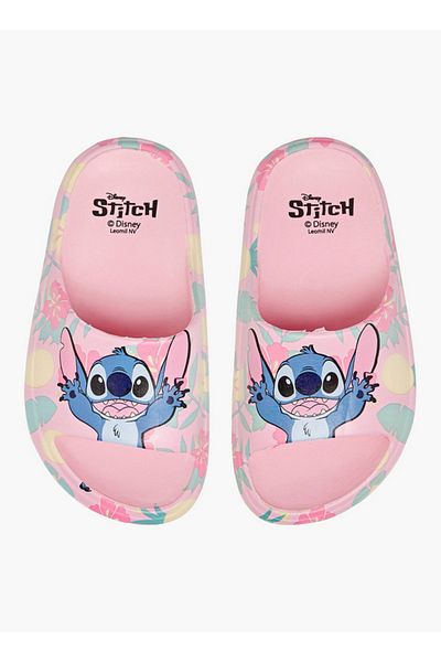 Disney Girls Stitch Print Slip-On Slides