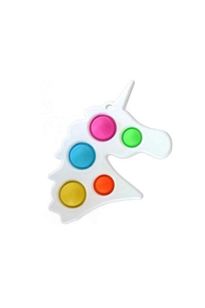 SIKS ® sensory toy with silicone bubbles, antistress, unicorn shape, white