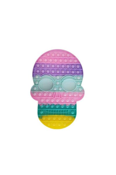 SIKS ® anti-stress toy, pop it skull shape, pastel, 30 cm
