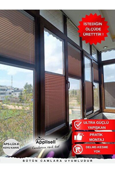 Applisell Yapışkanlı Plise Cam PVC Perdesi – Özel Ölçü – Applisell –Delmesiz ...