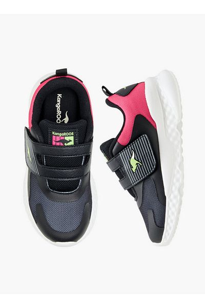 Kangaroos Girls' Colourblock Sports Shoes with Hook and Loop Closure