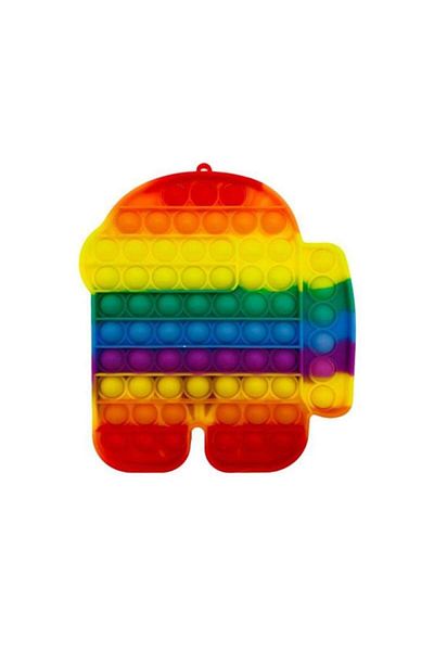 SIKS ® sensory toy with silicone bubbles, antistress, medium Among us shape, rainbow