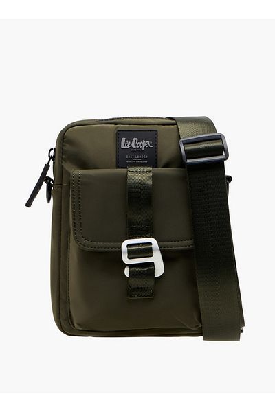 Lee Cooper Solid Crossbody Bag with Zip Closure and Adjustable Strap