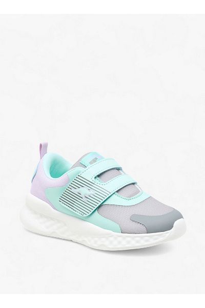 Kangaroos Girls' Colourblock Sports Shoes with Hook and Loop Closure