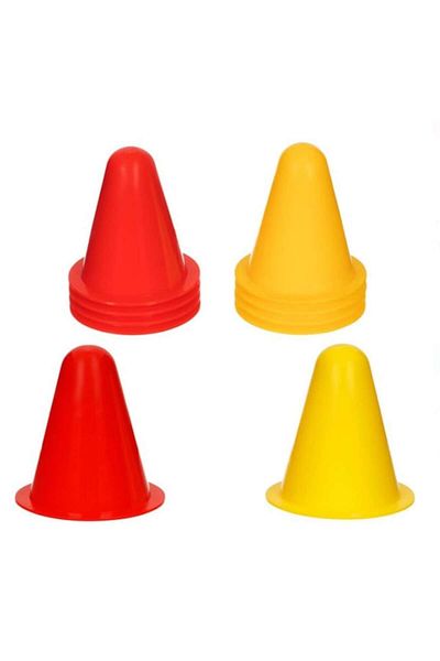 Sprise Set of 10 training stakes/cones, red/yellow, plastic, Ø8x7.8cm