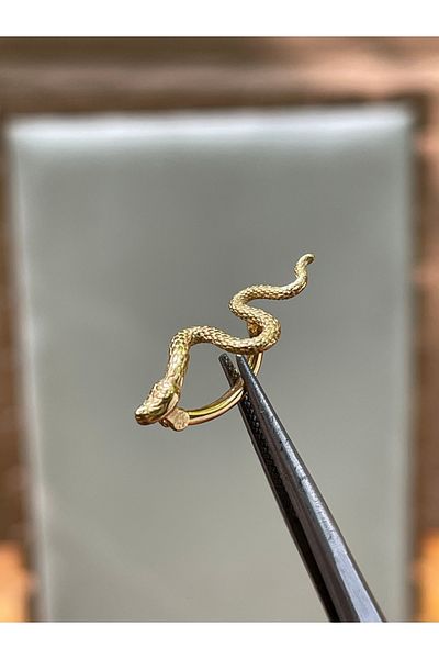 Rupen Kraft 316 L Surgical Steel Snake Model Navel Piercing in Gold Color