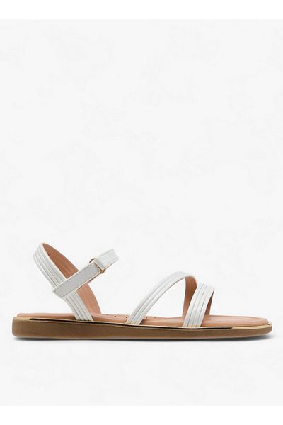 Little Missy Girls Solid Sandals with Hook and Loop Closure