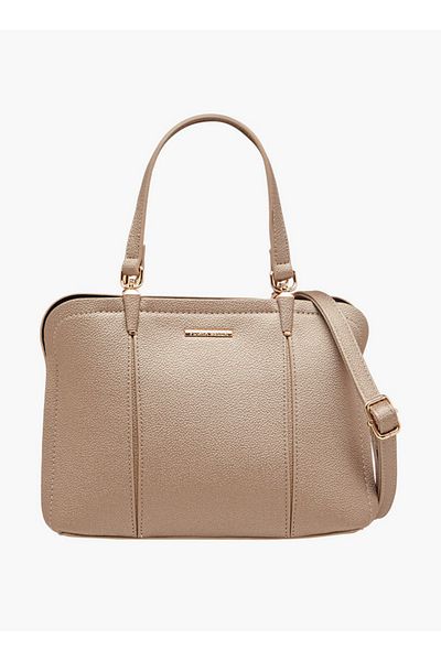 Flora Bella by Shoexpress Women's Textured Tote Bag with Zip Closure and Detachable Strap