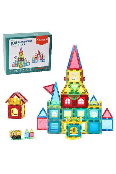 OEM Magnetic Tiles3D Construction Set, educational toys, Magnetic Elements, assembly options, 103 pieces