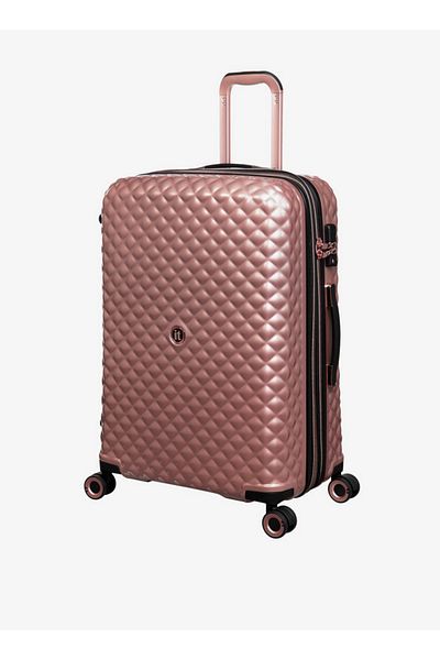 IT Textured Hardcase Luggage Trolley with Retractable Handle - 24 inches Check-in Bag