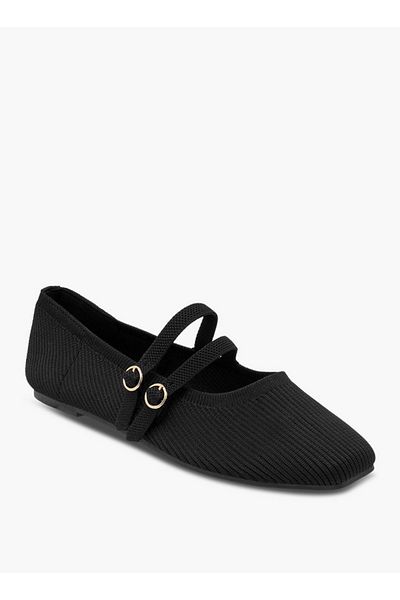 Flora Bella by Shoexpress Women's Textured Ballerina Shoes with Buckle Closure