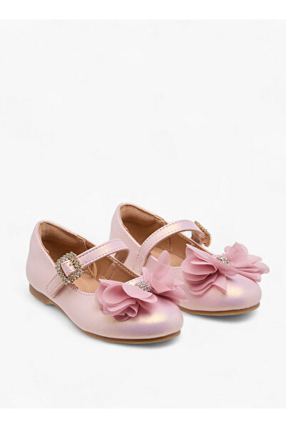 Juniors Girls Bow Accent Ballerina Shoes with Hook and Loop Closure