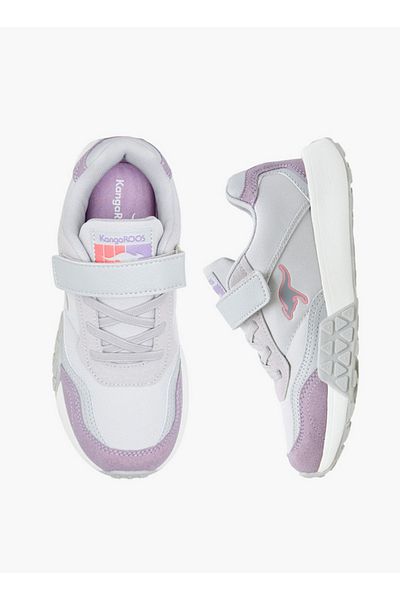 Kangaroos Girls' Colourblock Sports Shoes with Hook and Loop Closure