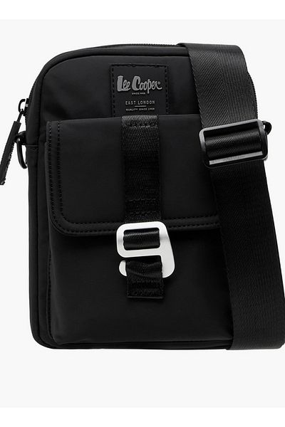 Lee Cooper Solid Crossbody Bag with Zip Closure and Adjustable Strap