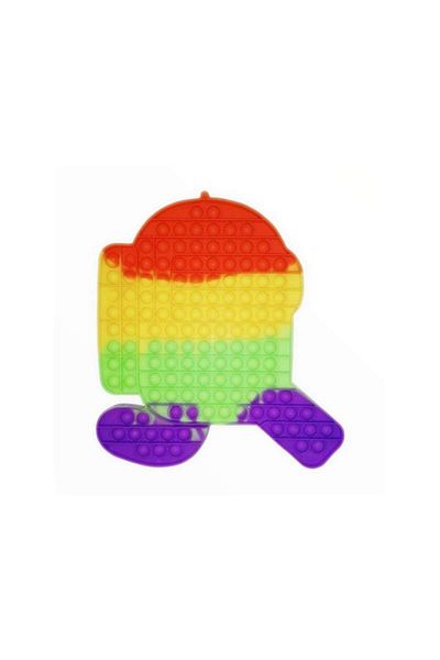 SIKS ® sensory pop it toy with silicone bubbles, antistress, giant Among us shape, rainbow