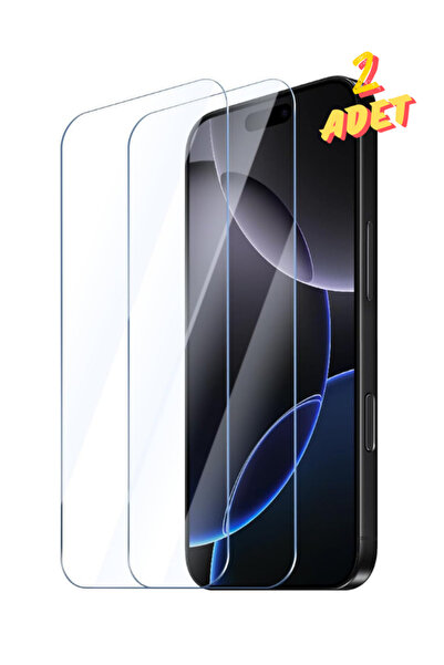 Evax 2C iPhone 16 Pro Uyumlu 2 Adet 9H Sert Temperli Cam Ekran Koruyucu