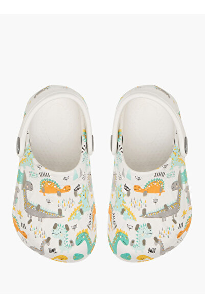 Aqua Boys Dino Print Clogs with Backstrap