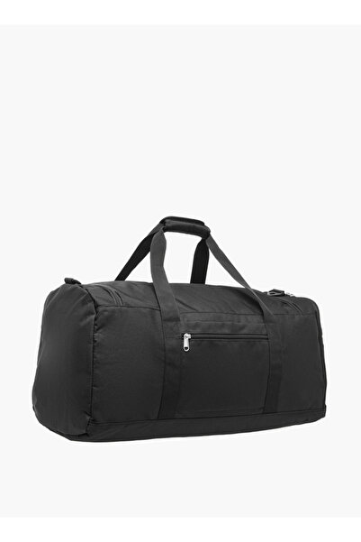 Kappa Logo Print Duffle Bag with Detachable Strap and Zip Closure