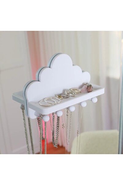 Filkorium3D حامل مجوهرات لغرفة المراهقين - منظم قلادة مجوهرات على شكل سحابة م...