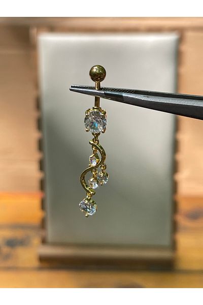Rupen Kraft 316 l surgical steel diamond model dangle zircon stone belly piercing