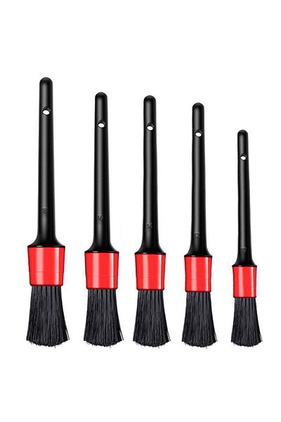 OEM Set of 5 Leexo interior cleaning brushes, car exterior, body elements, dashboard, rims, detailing