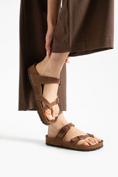 Sivarro Moderno Kadın Terlik Taba – Çapraz Bant, Konforlu, Şık ve Rahat