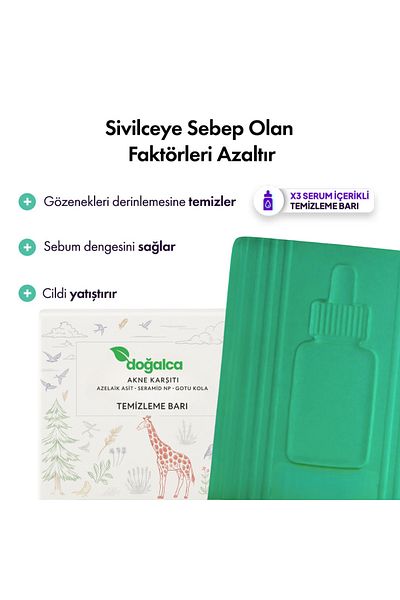 Doğalca Korean Style Anti-Acne Cleansing Bar, Anti-Acne Effective Soap