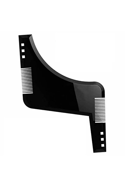 OEM Pieptene pentru conturul bărbii, negru, 14x18x0,3 cm, șablon pentru modelarea bărbii, translucid