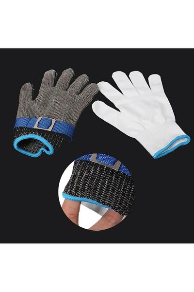 OEM ESP Cut-Resistant Glove, Polyethylene/Stainless Steel, Grey/Blue, M