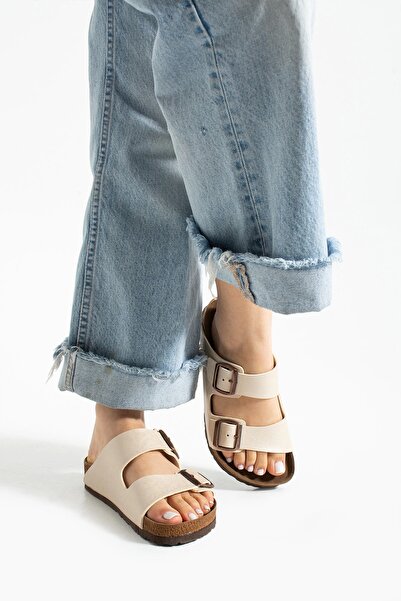 Sivarro Fuga Comfort Unisex Buckle Slippers – Beige