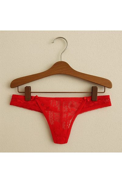 enmodaiçgiyim Red Lace Women's Thong Panties
