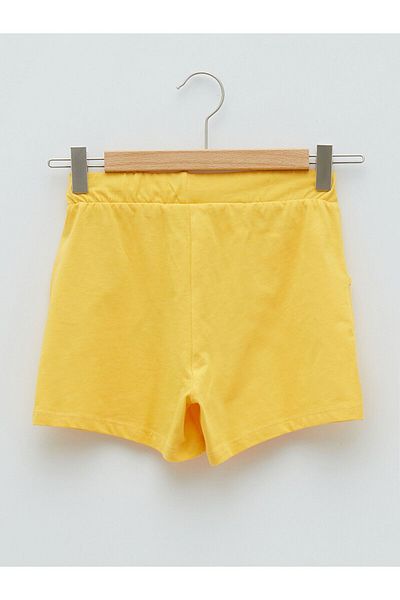 LC Waikiki Basic Cotton Girl's Shorts with Elastic Waist