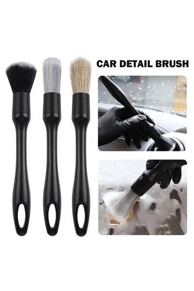 OEM Set of 3 Professional brushes for cleaning car interior and exterior, body elements, dashboard, rims