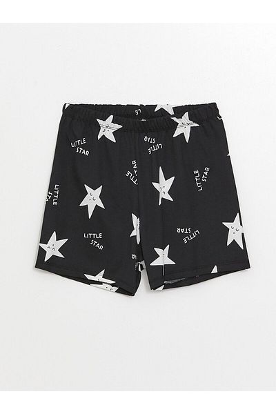 LC Waikiki Elastic Waist Printed Girl's Pajama Shorts
