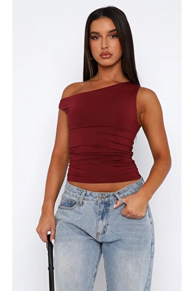 Rora Асиметрична кройка, набрана, детайлна, гъвкава блуза