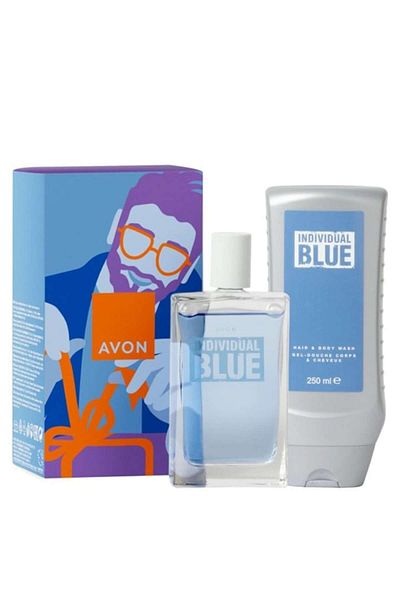 AVON SET INDIVIDUAL BLUE ,APA DE TOALETA 100 ML,GEL DE DUS 250 ML, AVON