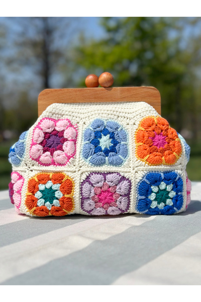 Bunibag Ahşap burslu renkli çanta