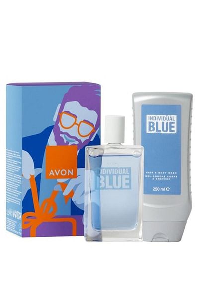 AVON SET INDIVIDUAL BLUE ,APA DE TOALETA 100 ML,GEL DE DUS 250 ML, AVON