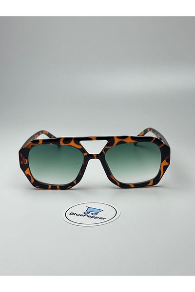 BluePepper Brooklyn Leopard Sunglasses Geometric Frame 55 Ekartman