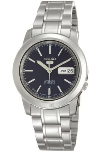 Seiko 5 Men's Blue Dial Stainless Steel Automatic Watch - SNKE51J1