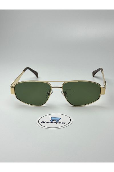 BluePepper Celime V2 Sunglasses Geometric Gold Metal Frame 50-16-140 Ekartman