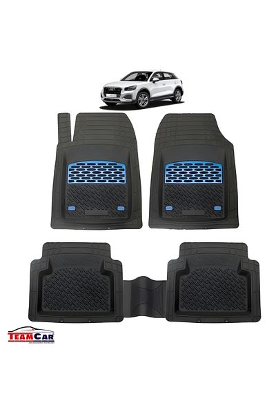 TEAMCAR ® Car Mats Tray Type Compatible Audi Q2 Ga (2016–2025) Blue