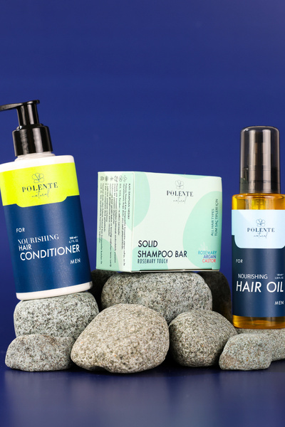 Polente Natural Men's Hair Care Set - Erkekler İçin 3’lü Saç Bakım Seti
