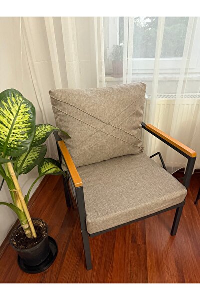 MADAMİNCİ Balkon Bahçe Mobilyası Minder Kılıf Takımı 55*60 Ölçülerinde kapuçino