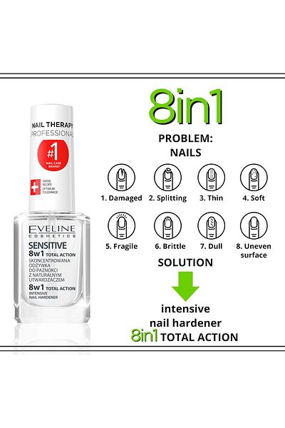 Eveline Cosmetics Conditionneur D'Ongles 8W1 Sensitive 12 ml