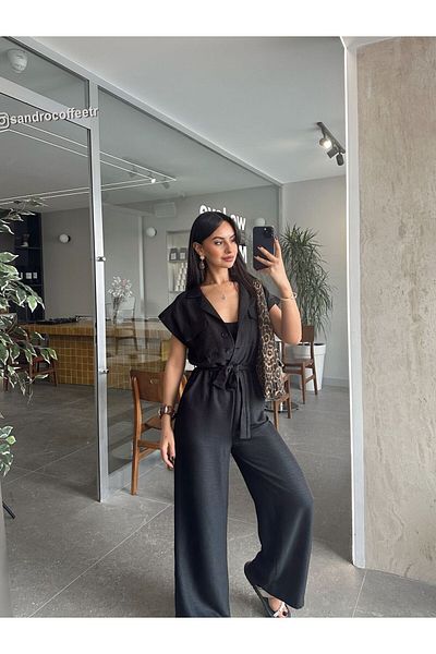 mydukkan.co Polo Neck Pocket Detail Jumpsuit