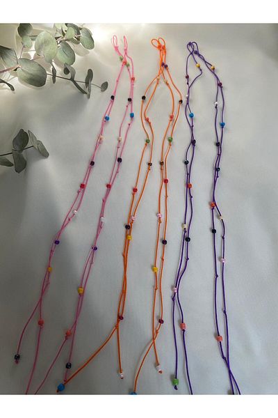 sabiha aksesuar Beaded Hair Braid Rope, Accessory(6 Pcs)