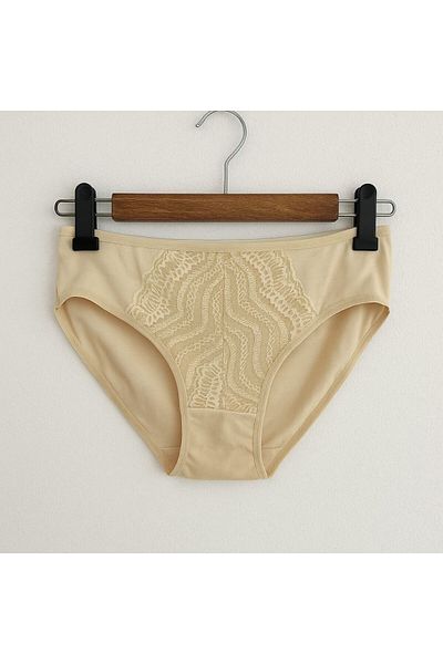 enmodaiçgiyim Skin Lace Detailed Plus Size High Waist Luxury Women's Slip Panties