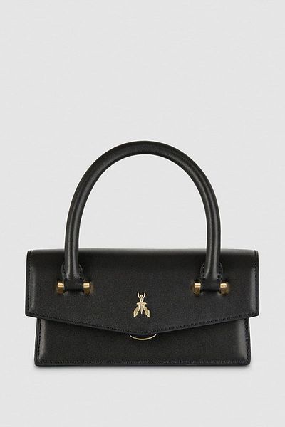 Patrizia Pepe MINI BAG WITH METALLIC LOGO - PATRIZIA PEPE - ONE SIZE, BLACK