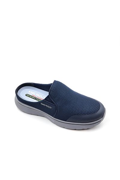 KİNG PAOLO Ανδρικές παντόφλες Sabo Memory Foam Ανατομικές κλειστές μύτης Navy Blue